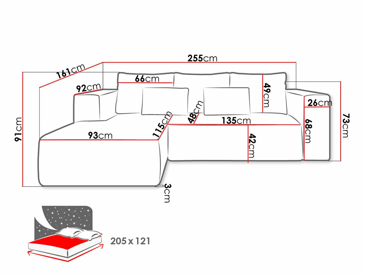 Hjørnesofa Arvada 116