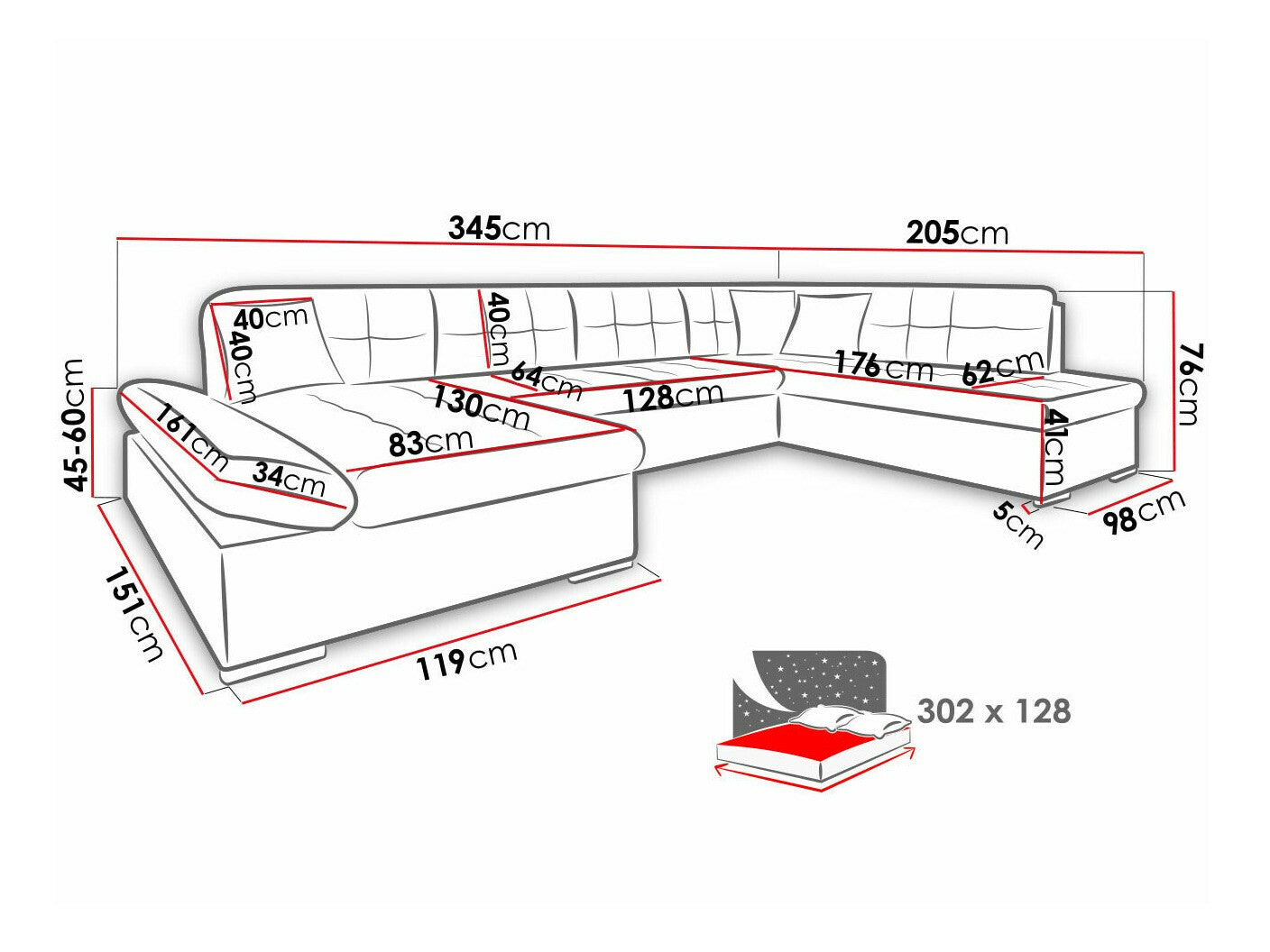 Hjørnesofa Comfivo 150