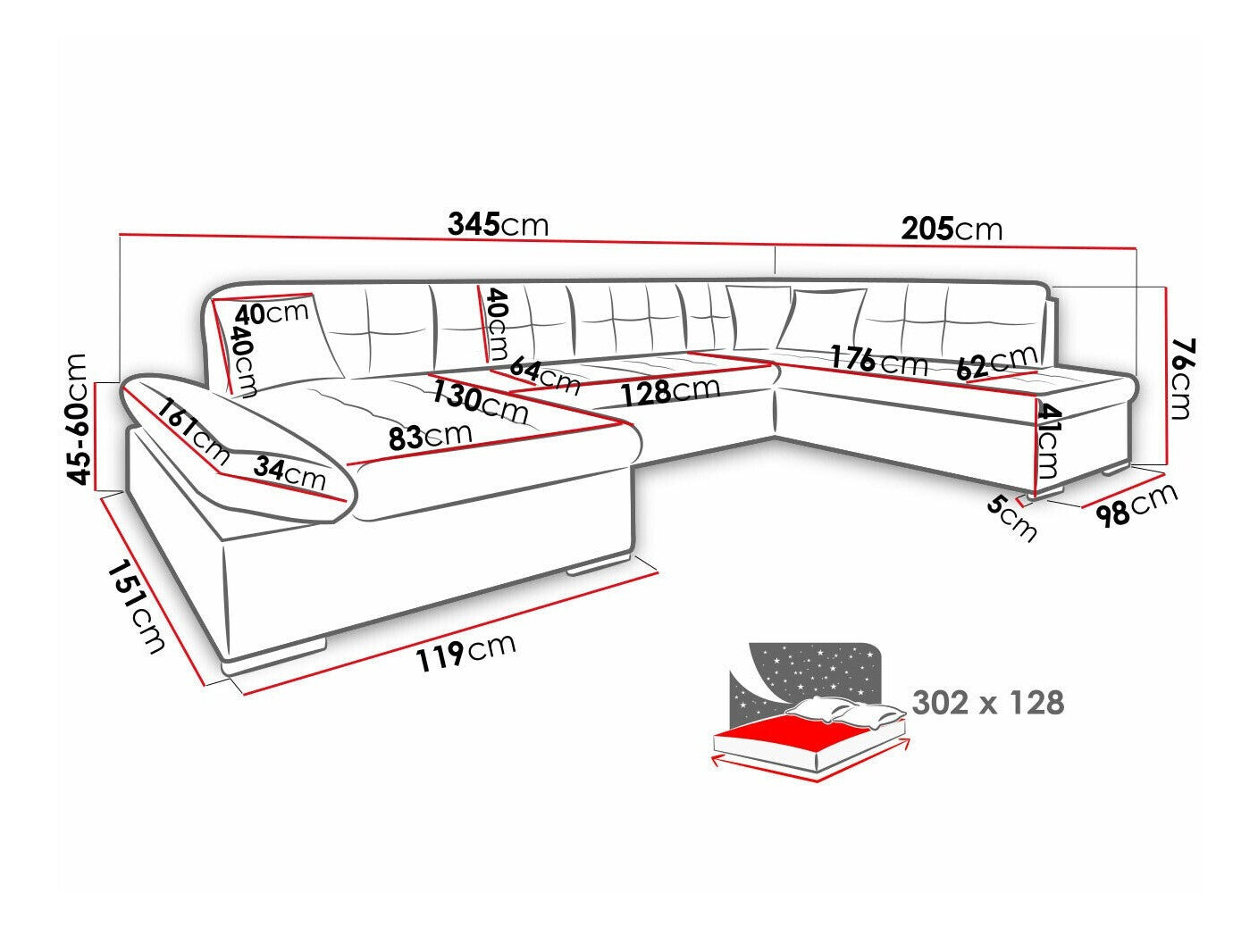 Hjørnesofa Comfivo 150