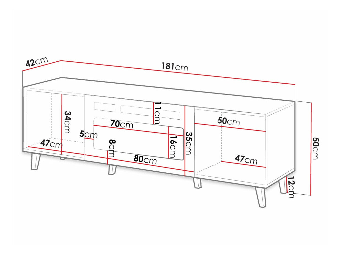 TV stand Charlotte H106