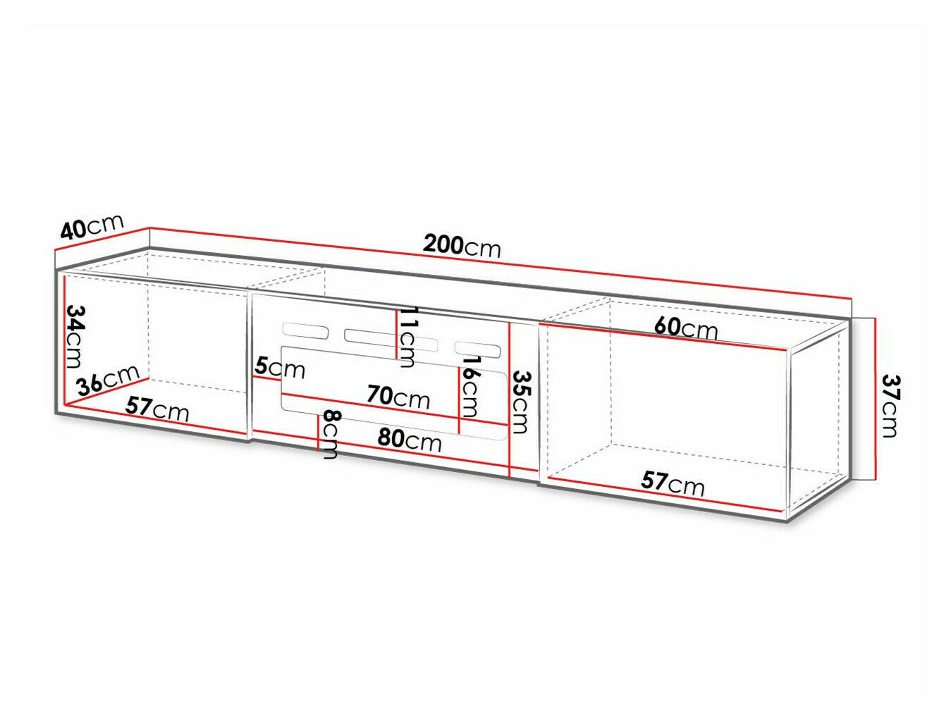 TV-bord Charlotte 162
