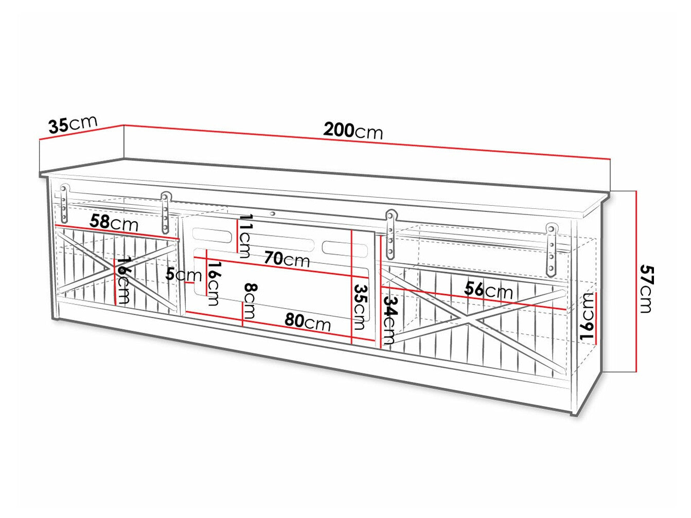 TV stand Charlotte 165