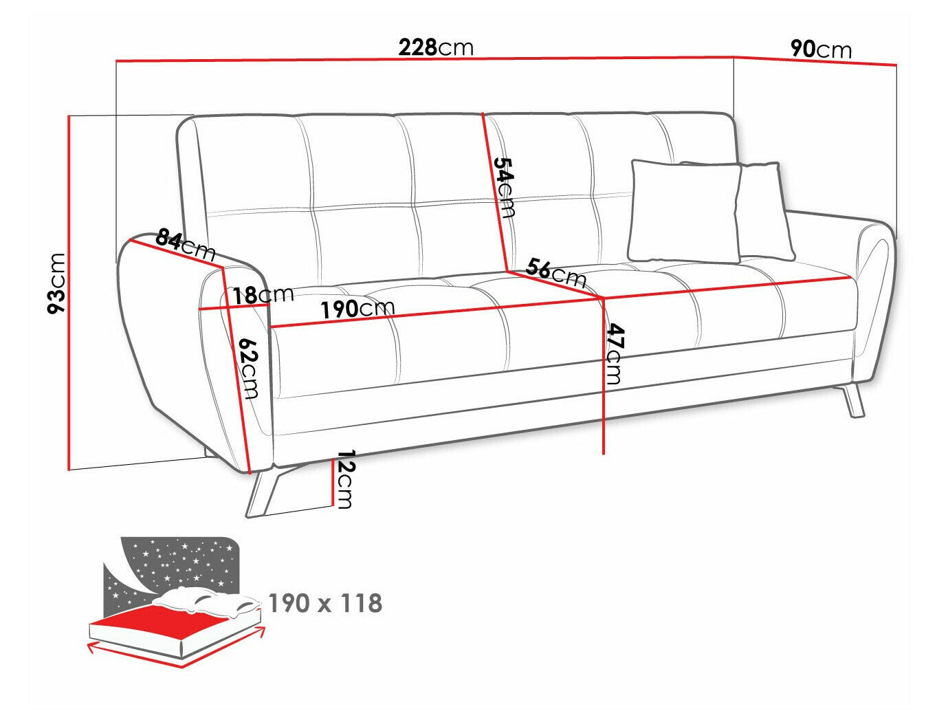 Sovesofa Columbus 156