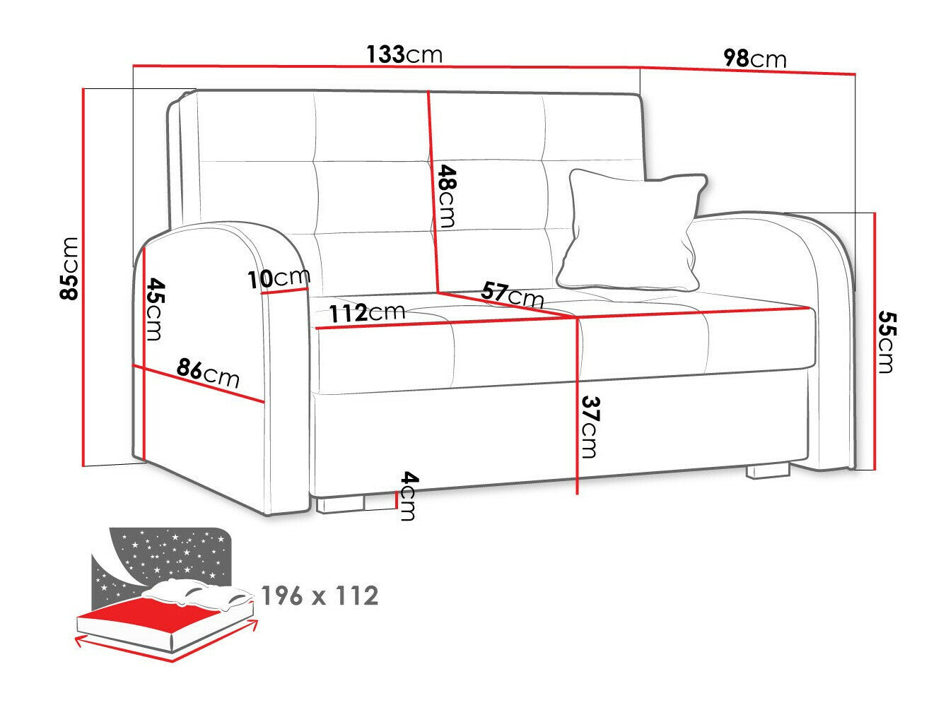 Sovesofa Columbus 115
