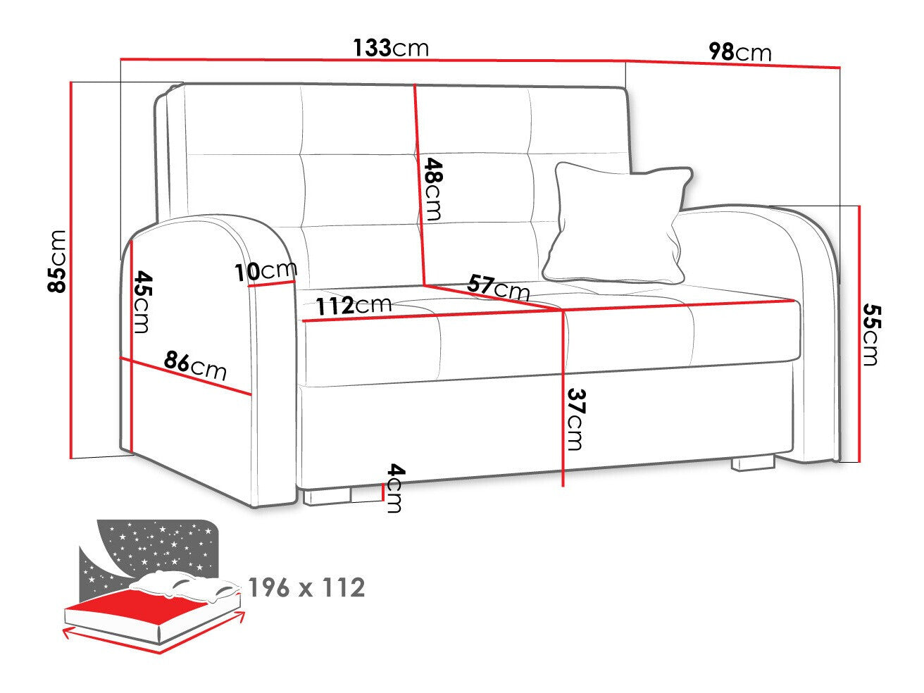 Sovesofa Columbus 115