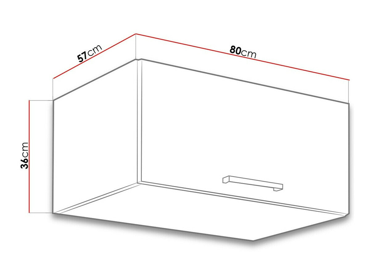 Modulært vægskab Wood White 134
