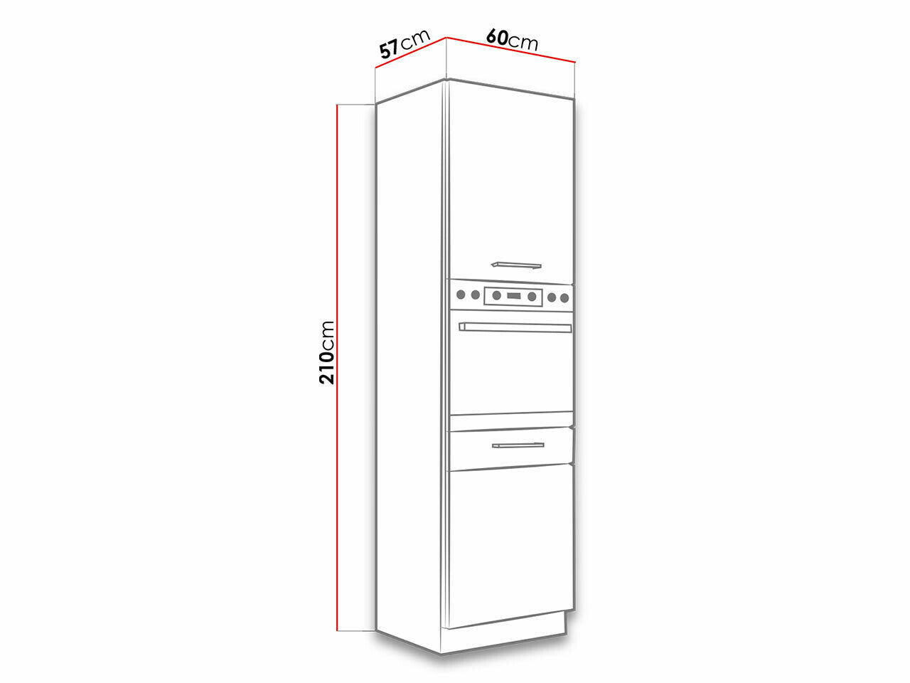 Modulskab til indbyggede apparater Wood Dark 123