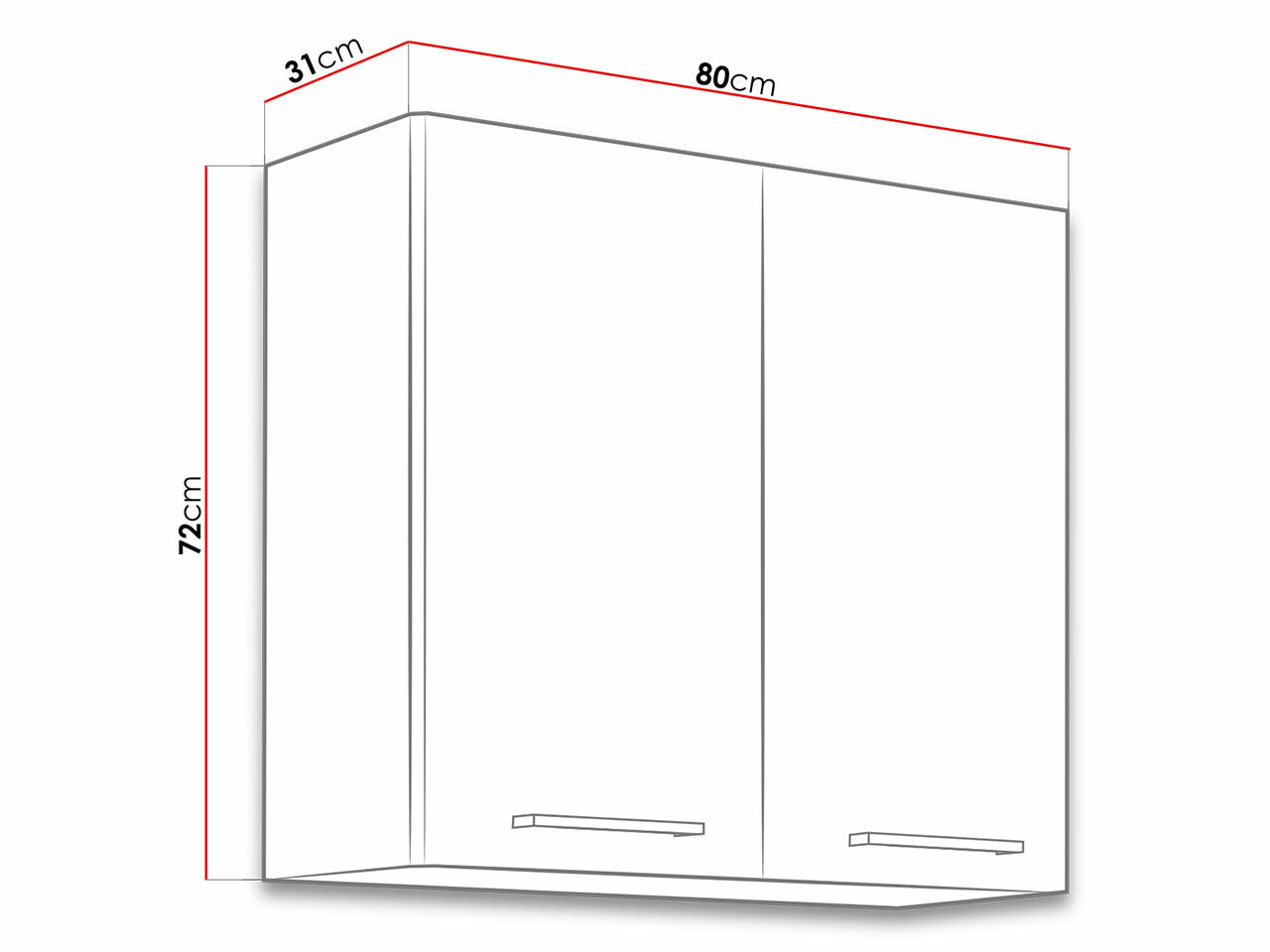 Modulært vægskab Wood Dark 126