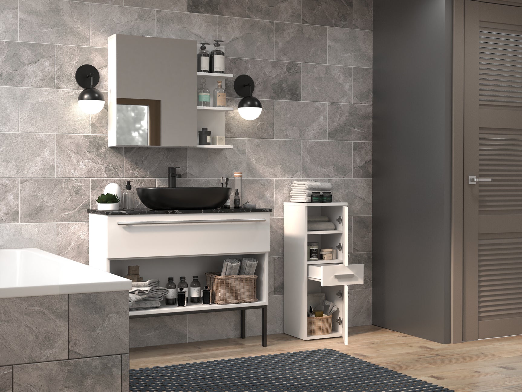 Stående badeværelsesskab Nolmaru 108