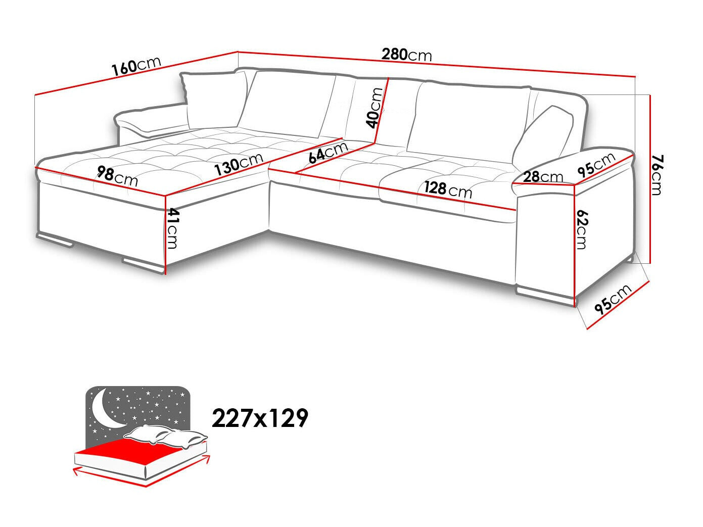 Hjørnesofa Comfivo 107