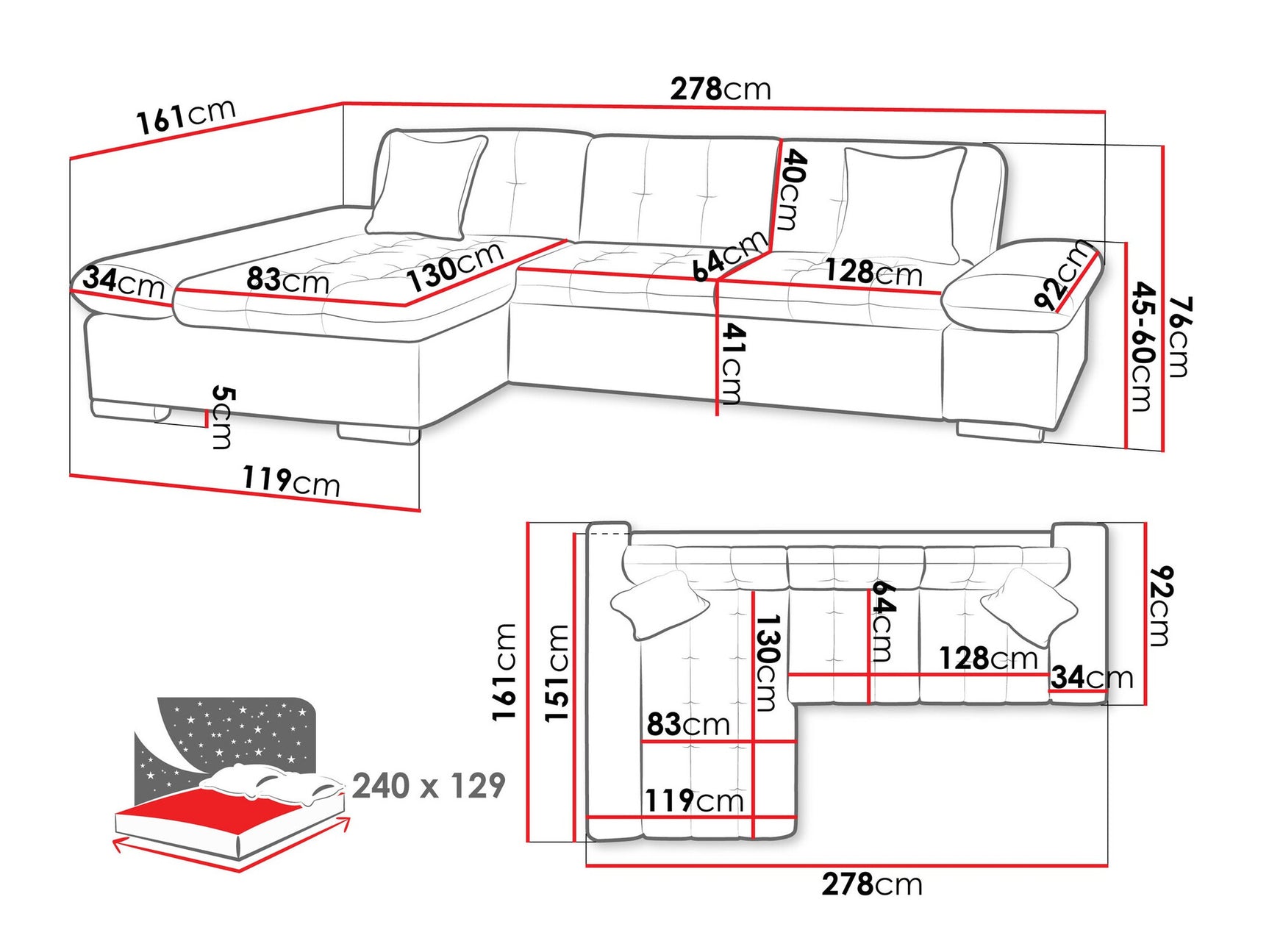 Hjørnesofa Comfivo 152