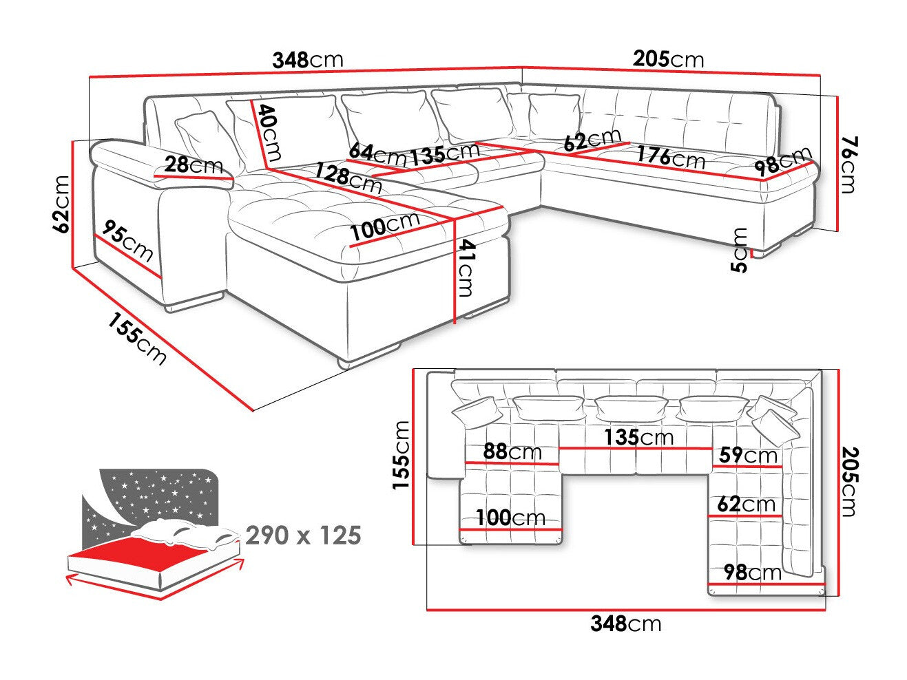 Hjørnesofa Comfivo 128