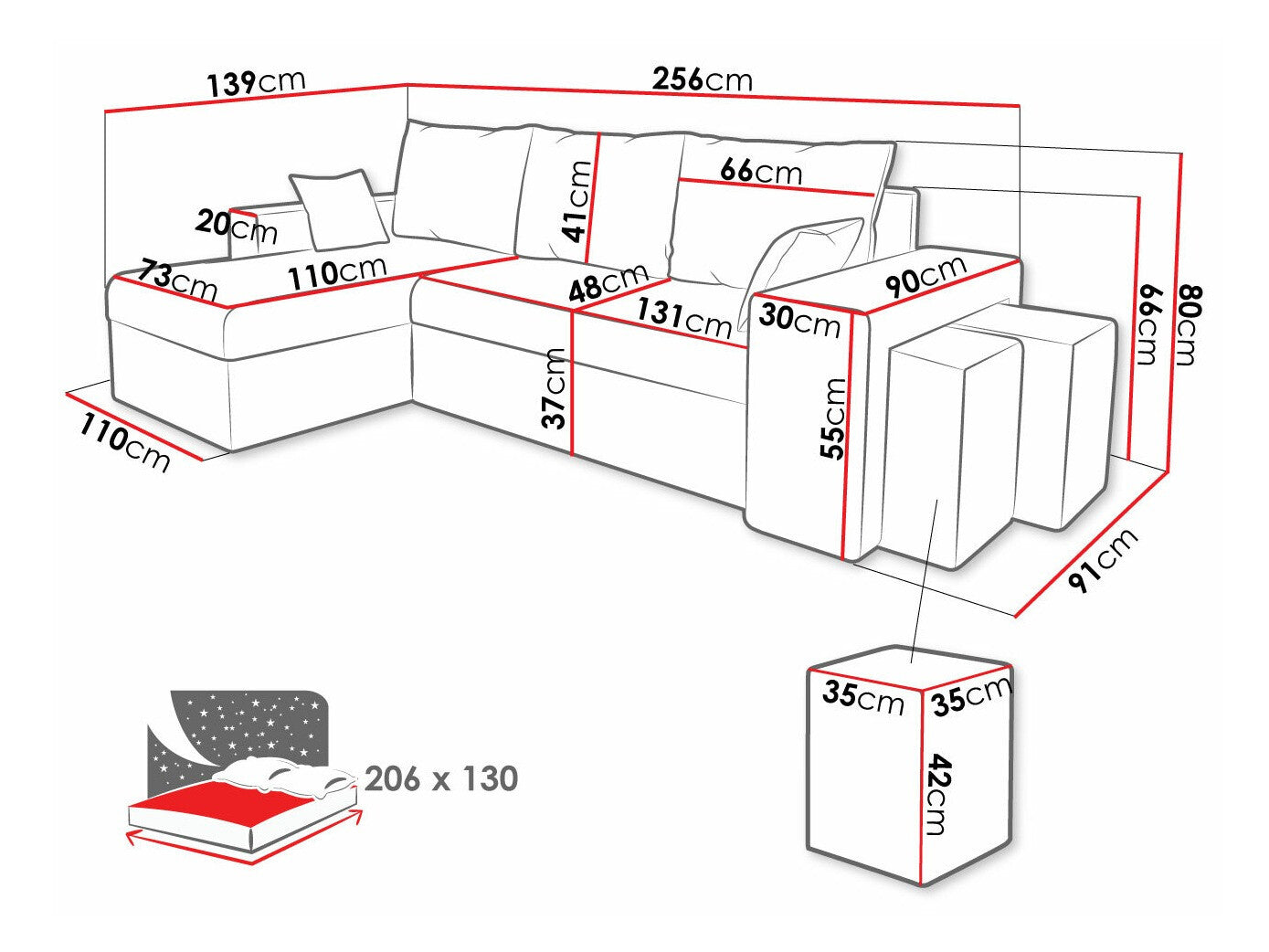 Hjørnesofa Memphis 124