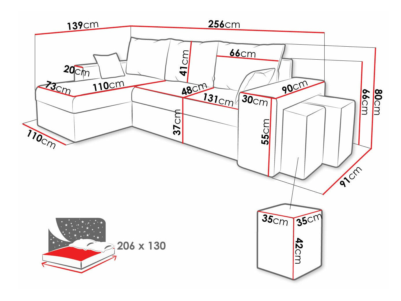 Hjørnesofa Memphis 124