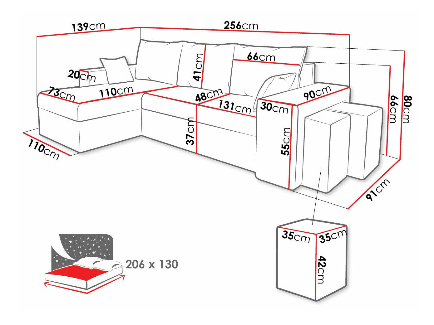 Hjørnesofa Memphis 129