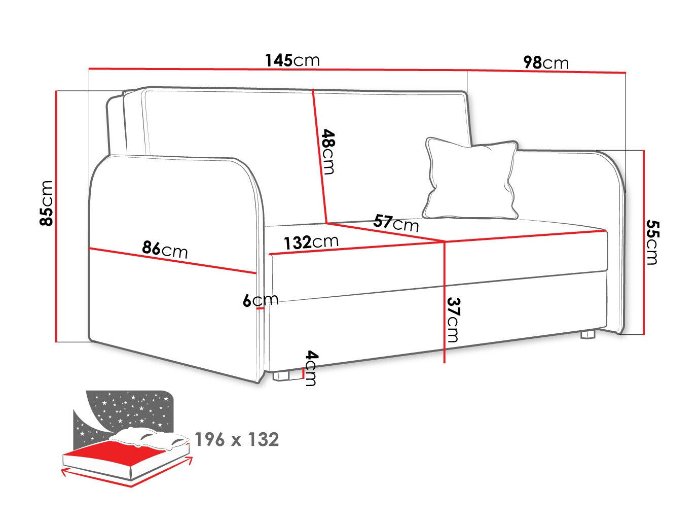 Sovesofa Columbus 123