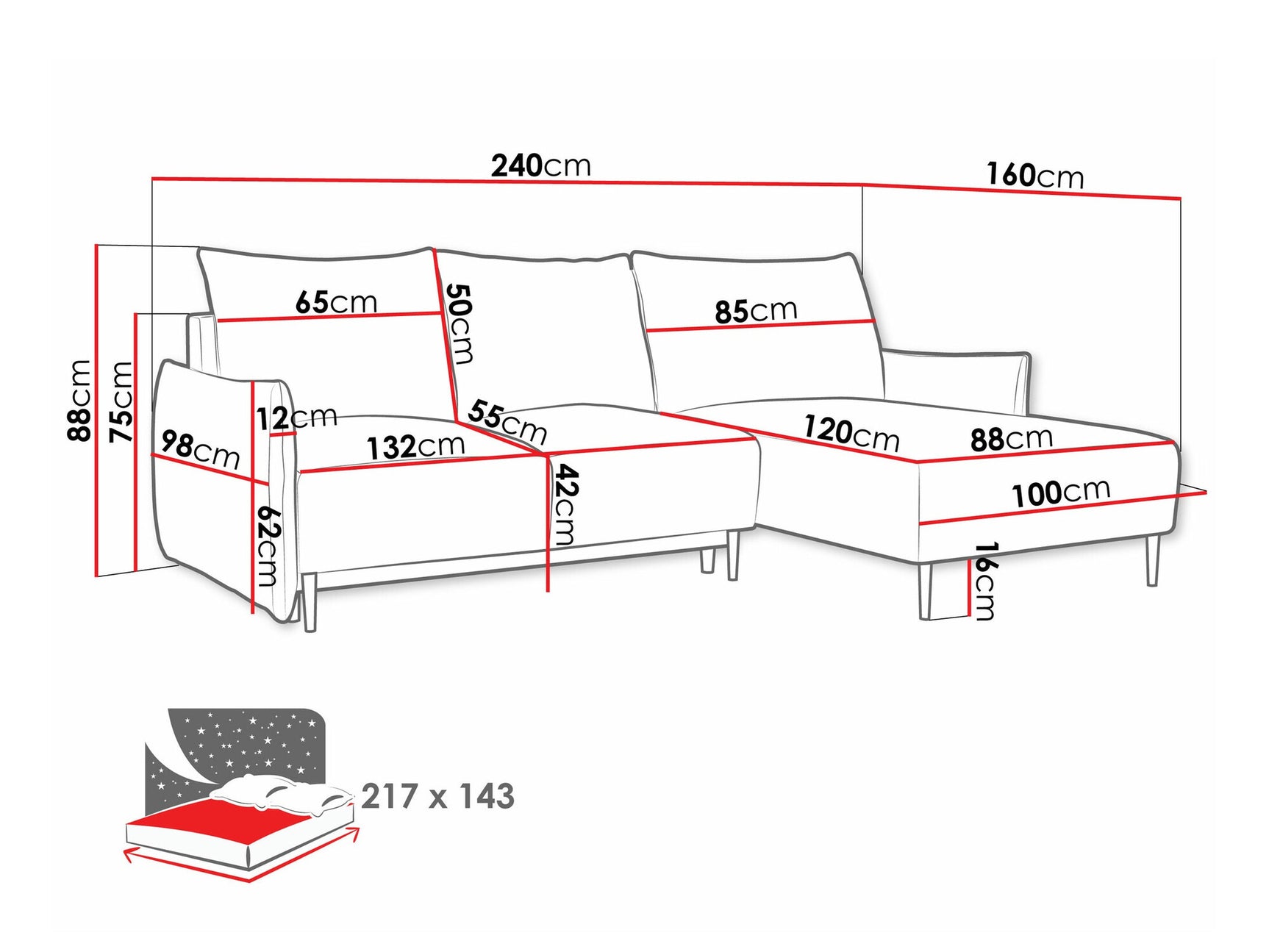 Hjørnesofa Columbus 224