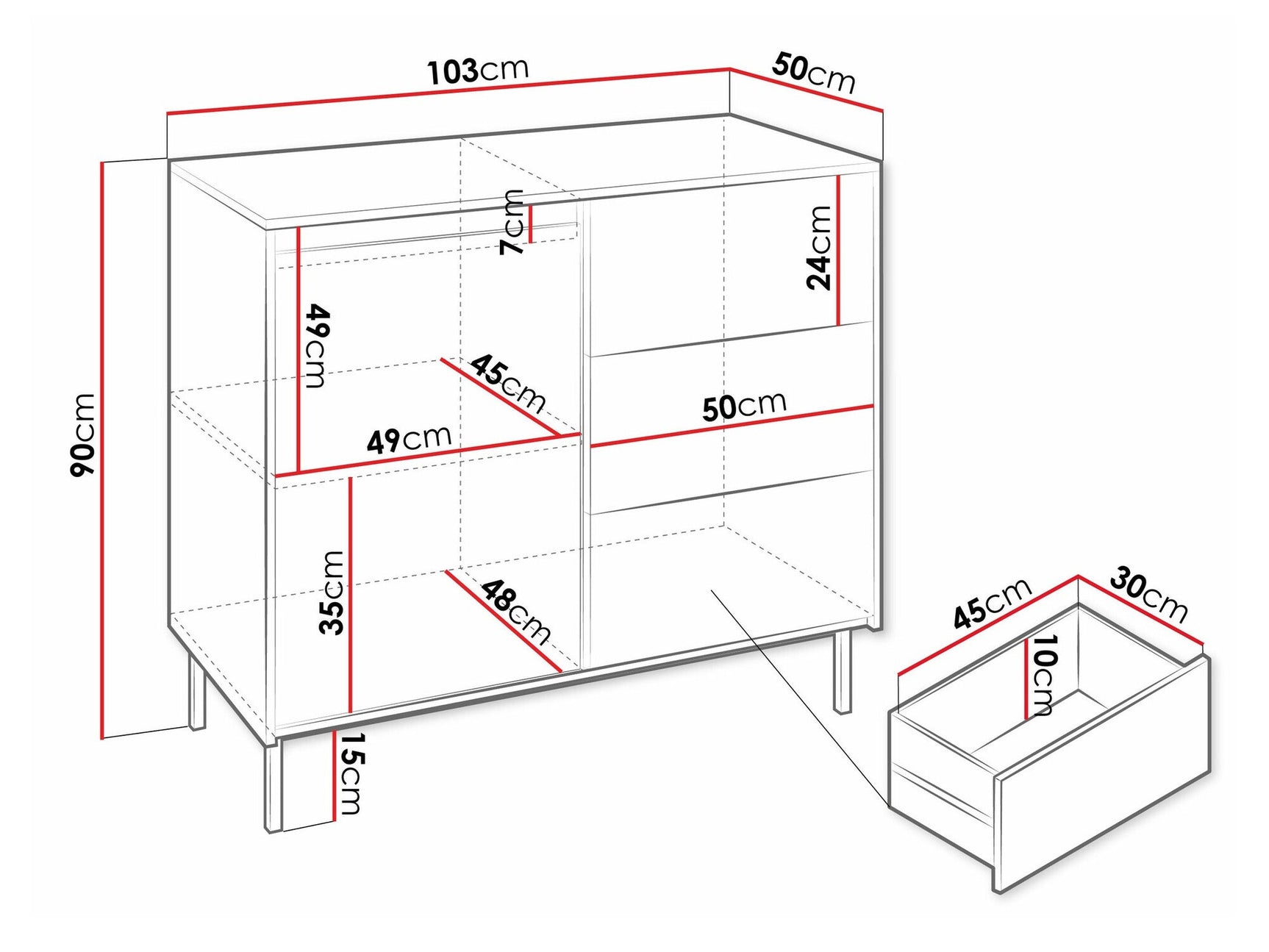 Chest of drawers Comfivo T100