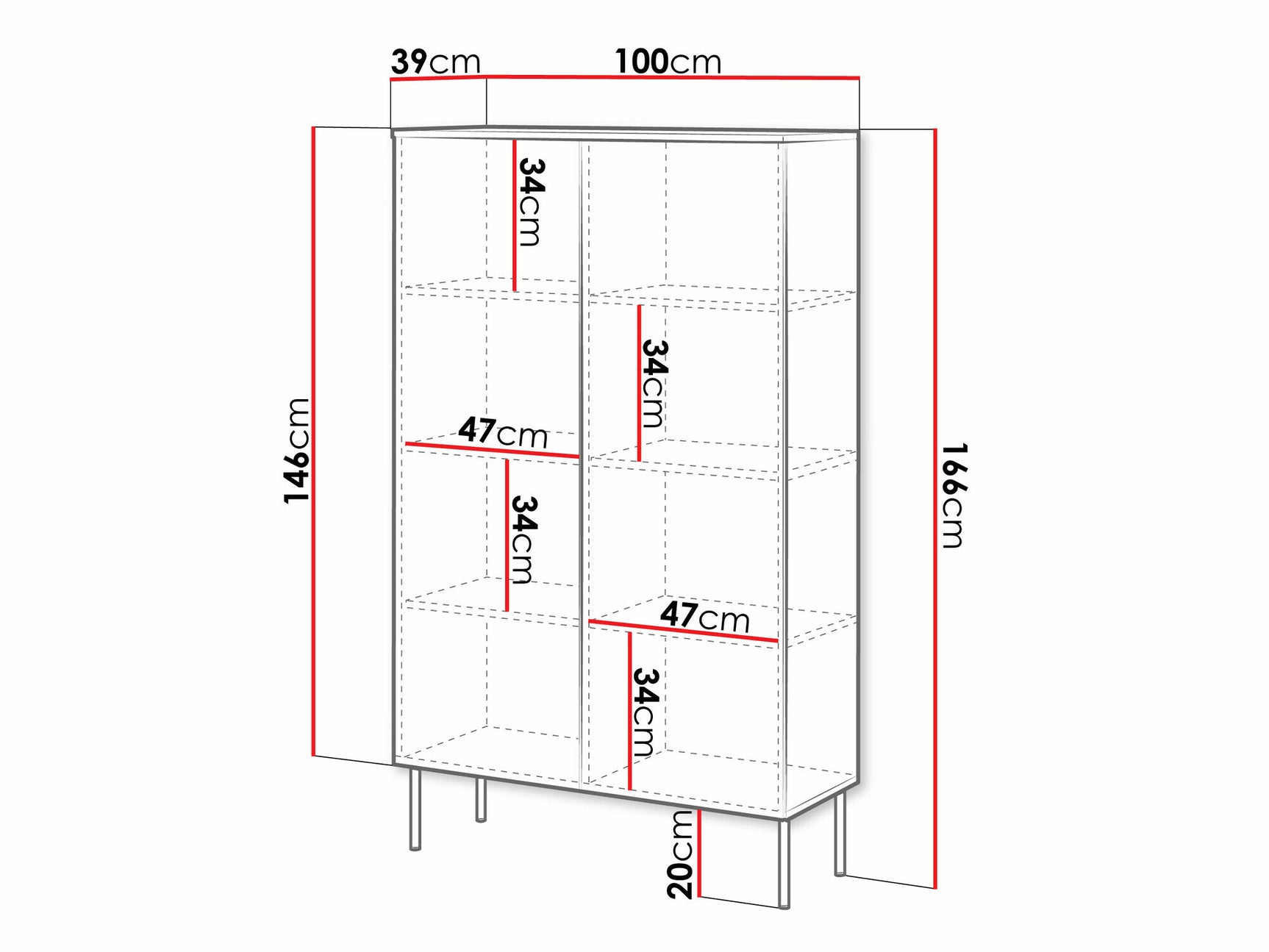 Bookcase Charlotte T105
