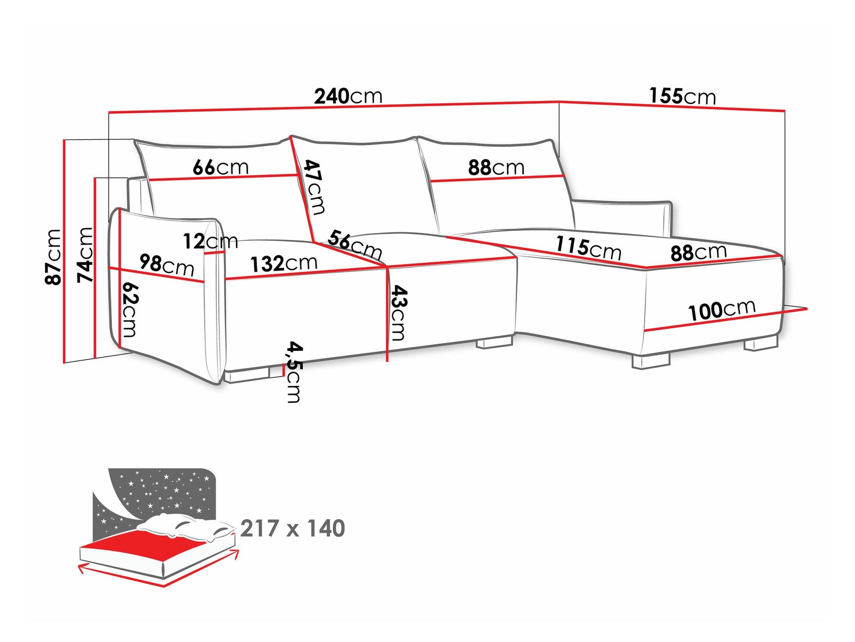 Corner sofa Columbus 226