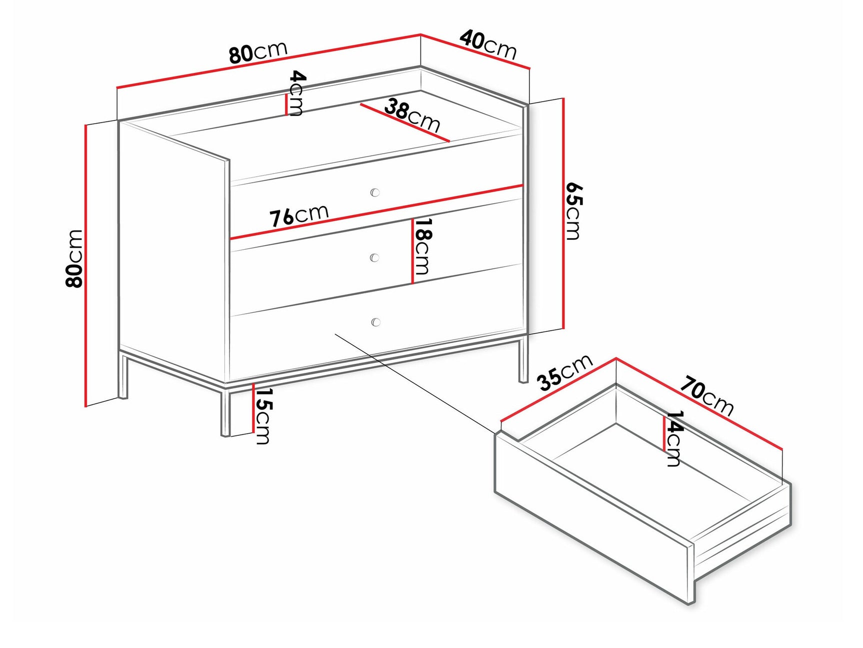 Chest of drawers Comfivo U100