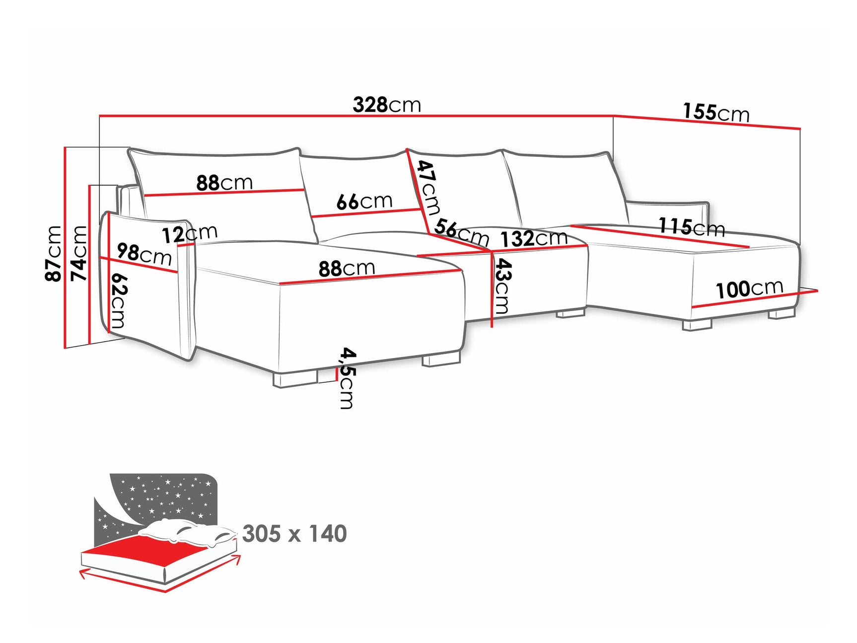 Corner sofa Columbus 218
