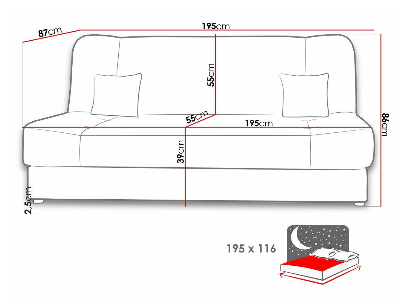 Sovesofa Comfivo 183