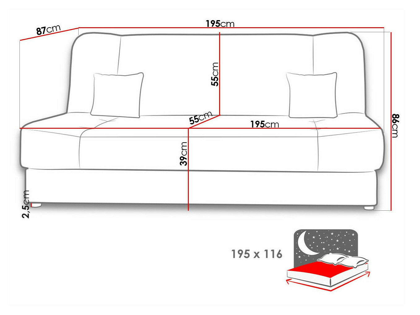 Sovesofa Comfivo 183
