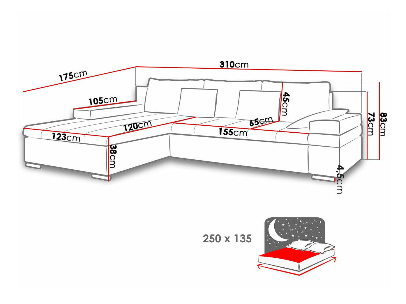 Hjørnesofa Comfivo 169