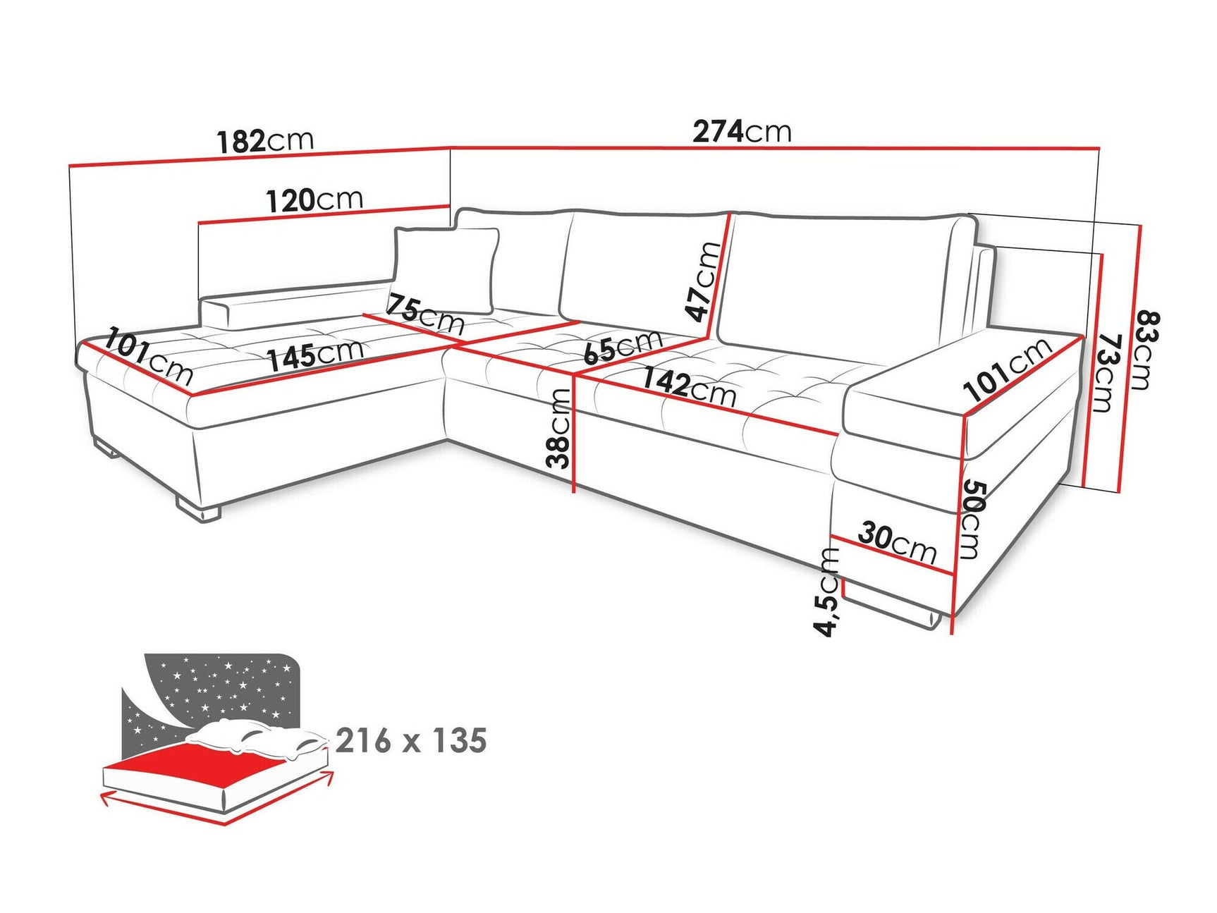 Hjørnesofa Comfivo 212
