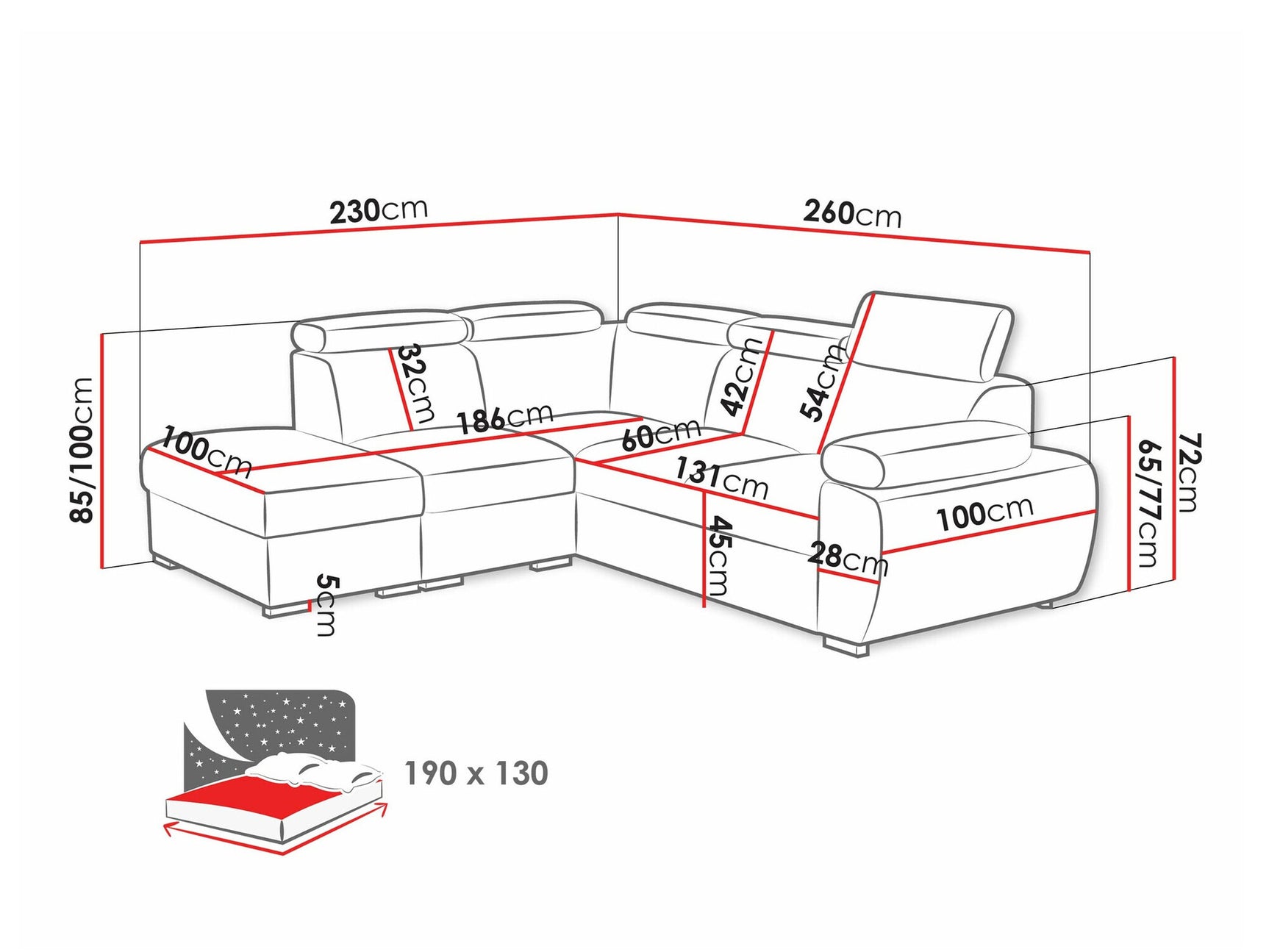Hjørnesofa Columbus 228