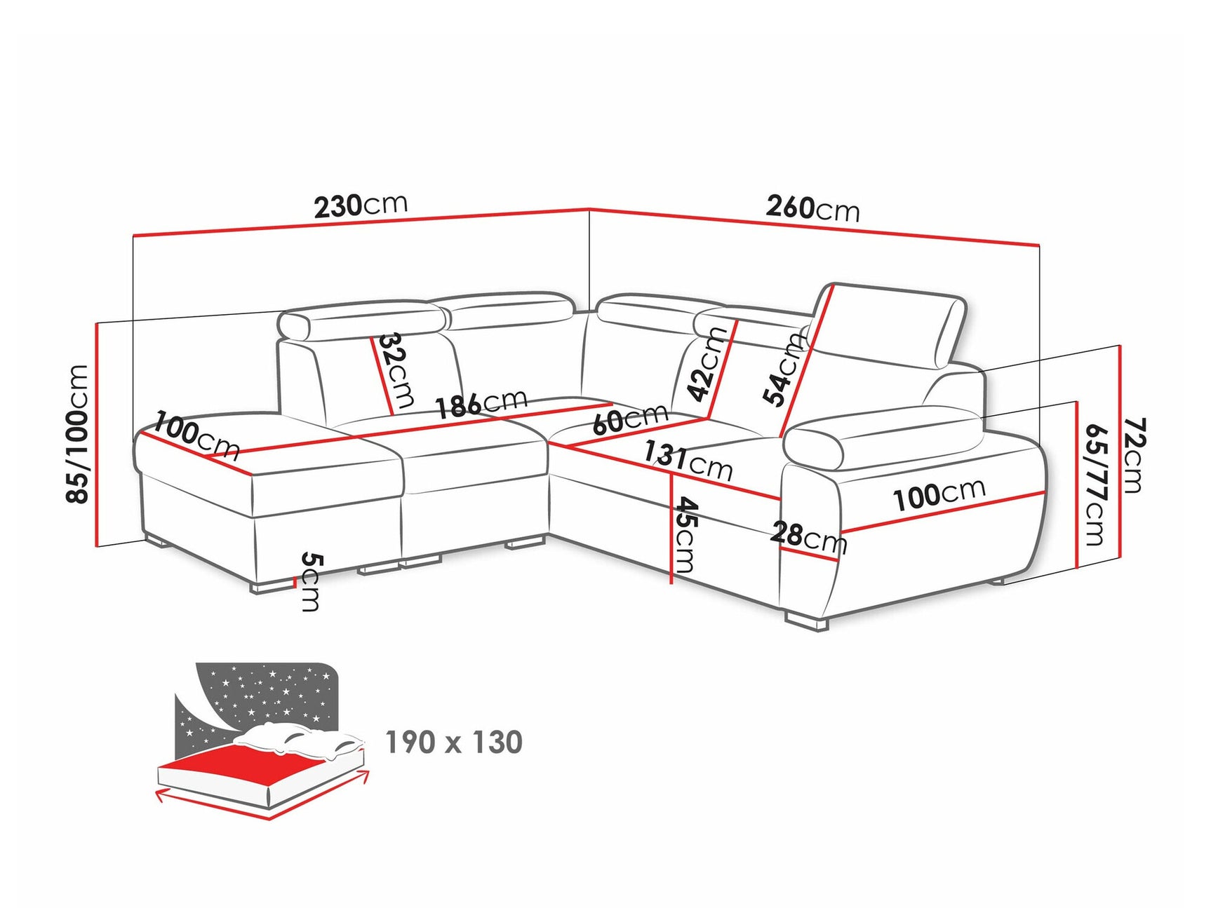 Hjørnesofa Columbus 228