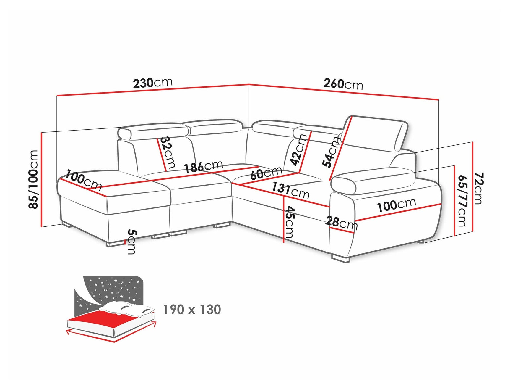 Hjørnesofa Columbus 228