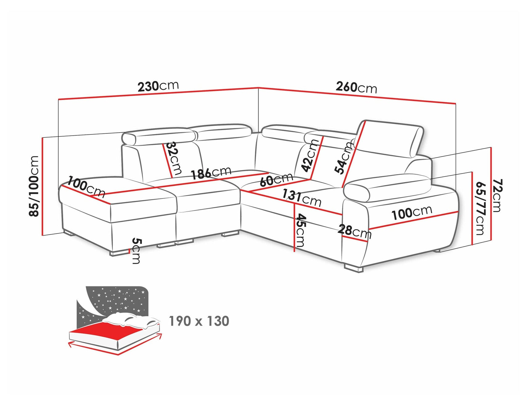 Hjørnesofa Columbus 228