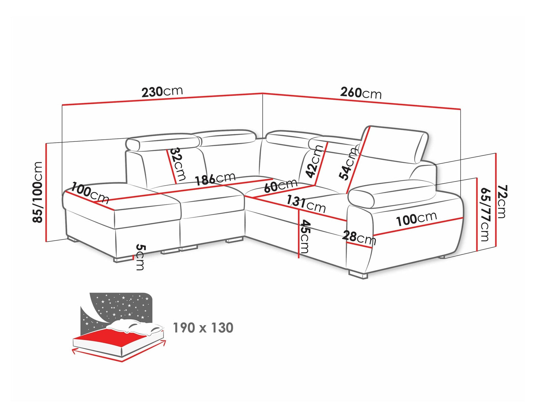 Hjørnesofa Columbus 228