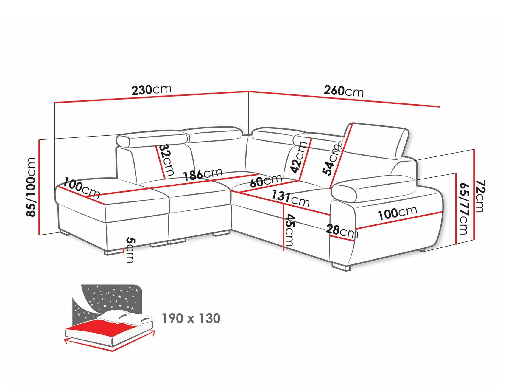 Hjørnesofa Columbus 228