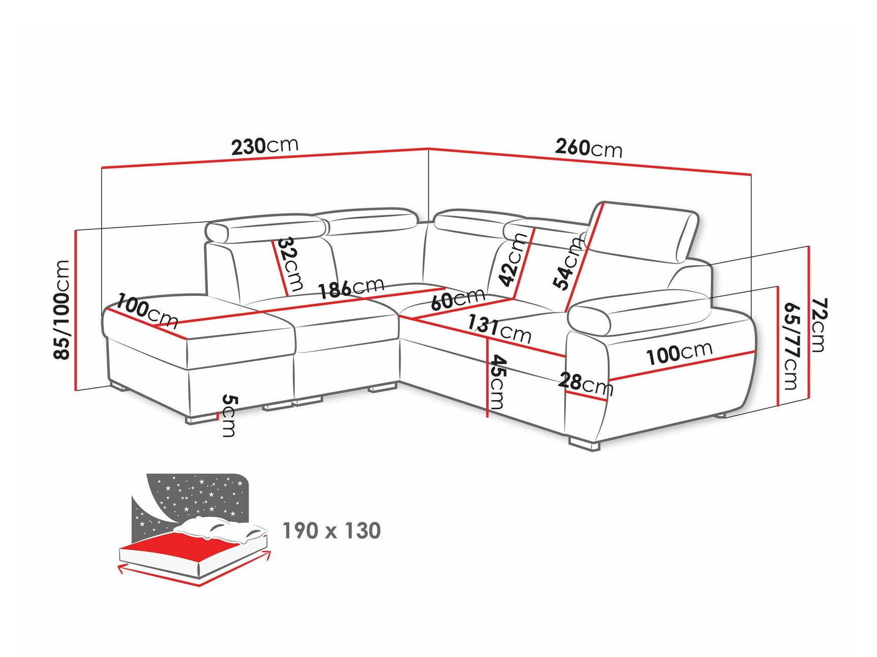 Hjørnesofa Columbus 228