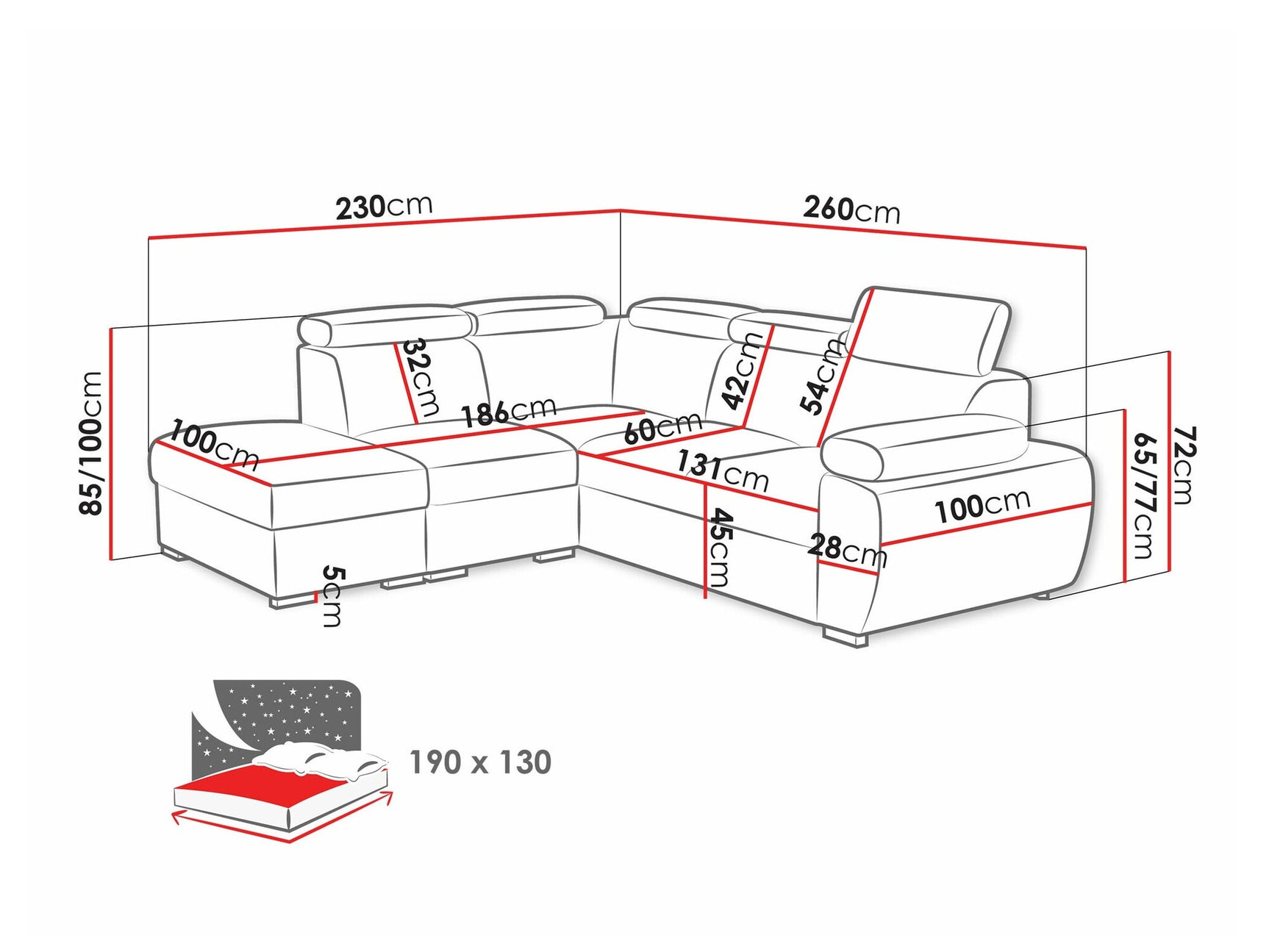 Hjørnesofa Columbus 228