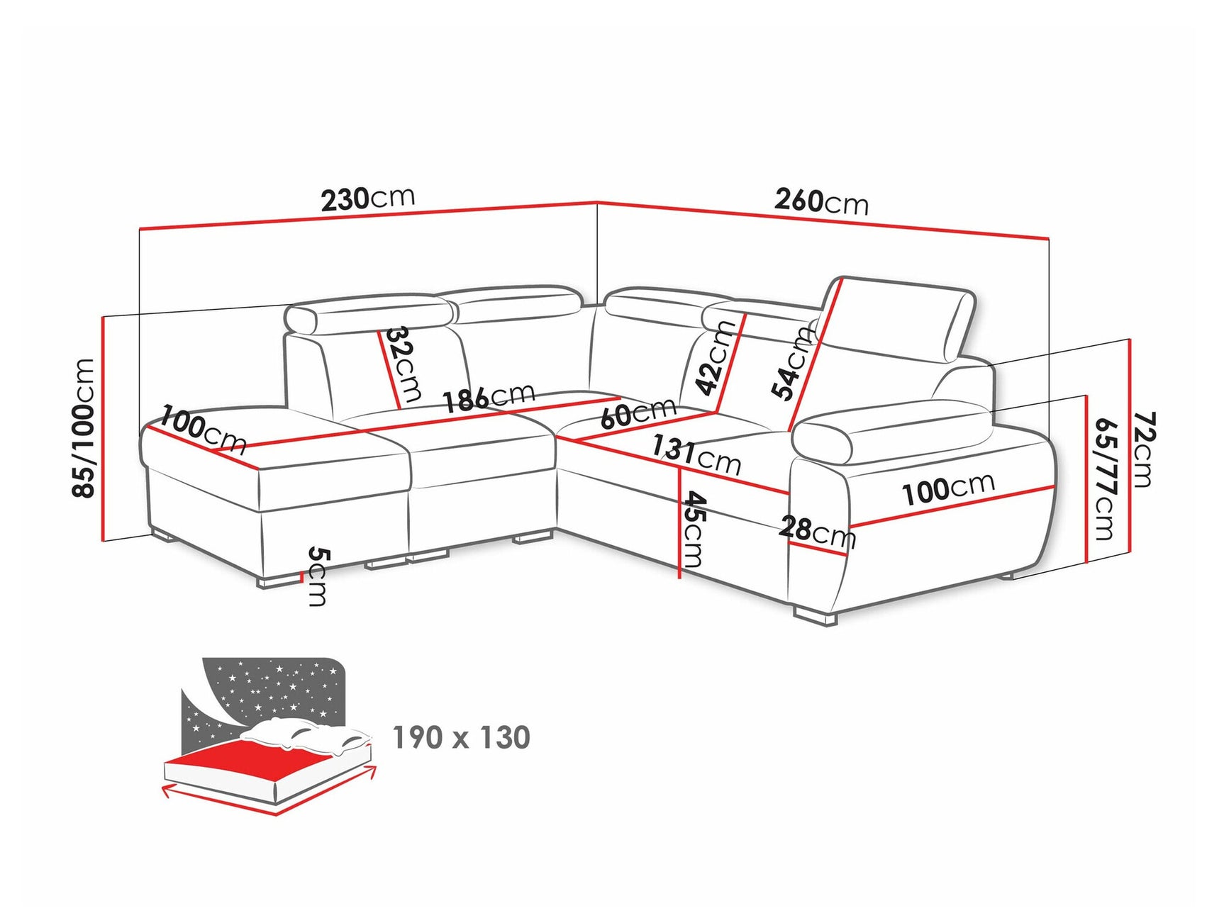 Hjørnesofa Columbus 228