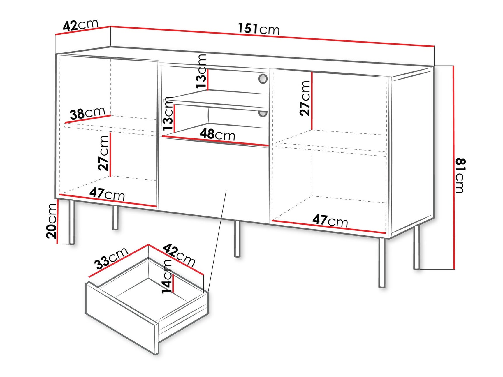 Chest of drawers Charlotte V100