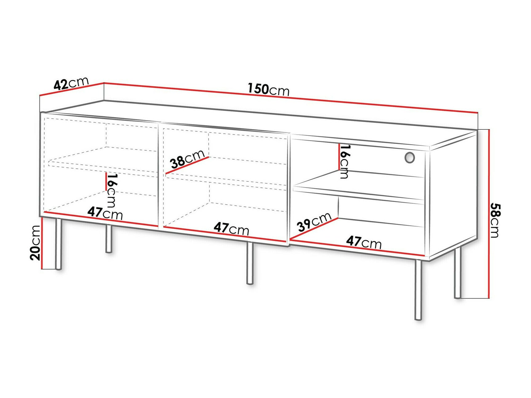 TV stand Charlotte V102