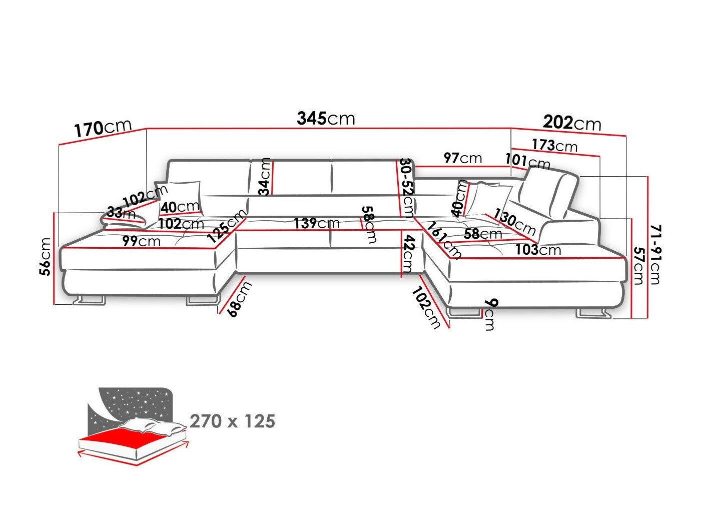 Hjørnesofa Comfivo 241