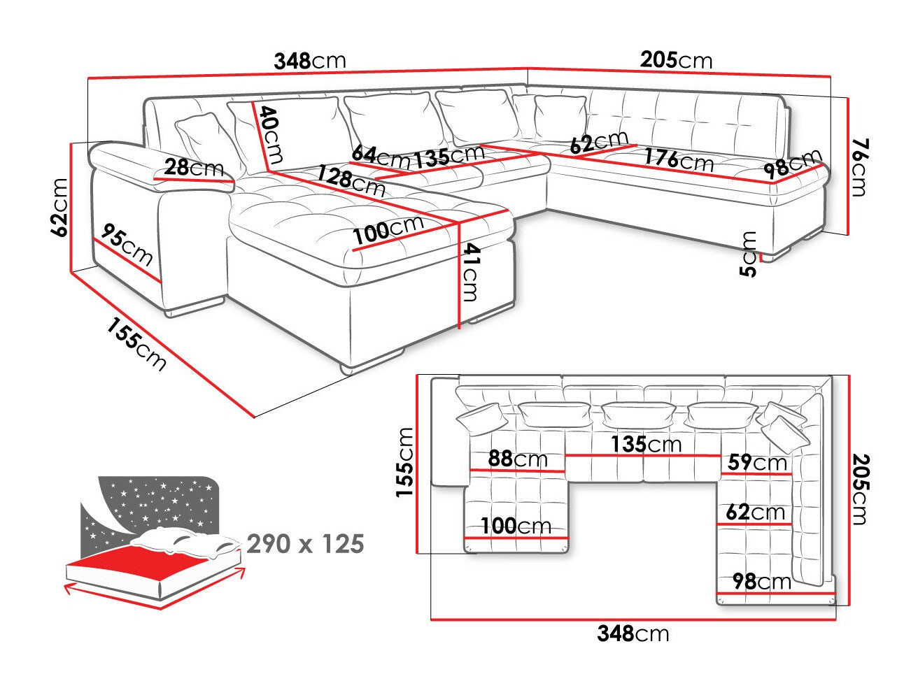 Hjørnesofa Comfivo 170