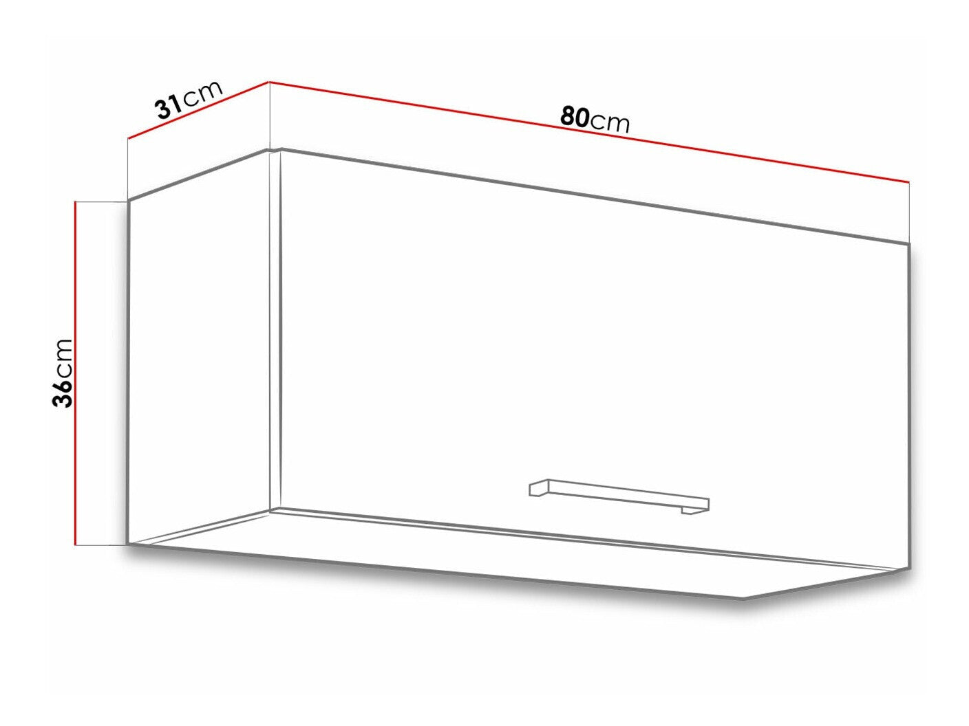 Modulært vægskab Wood Dark 136