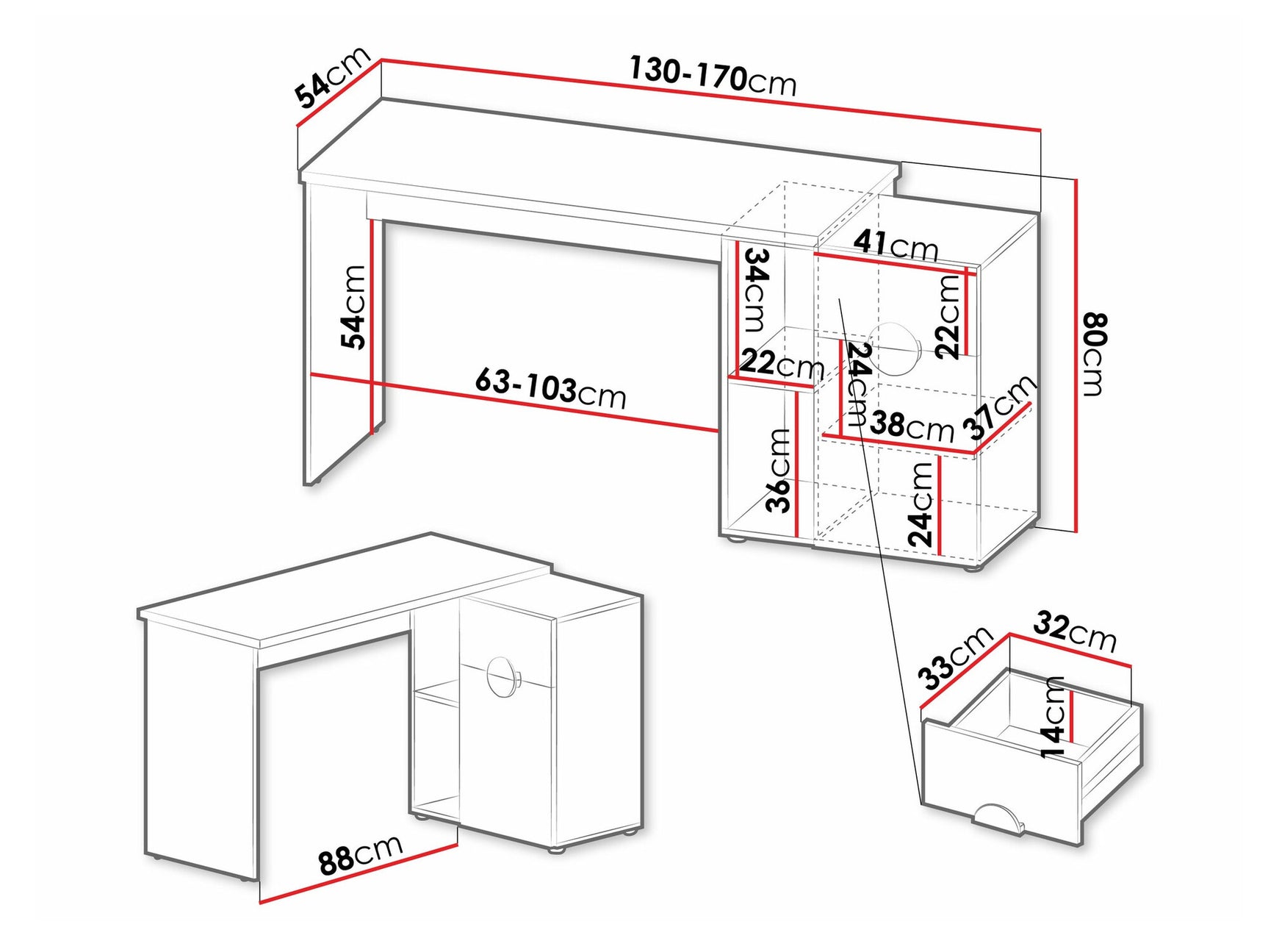 Skrivebord Ogden R107