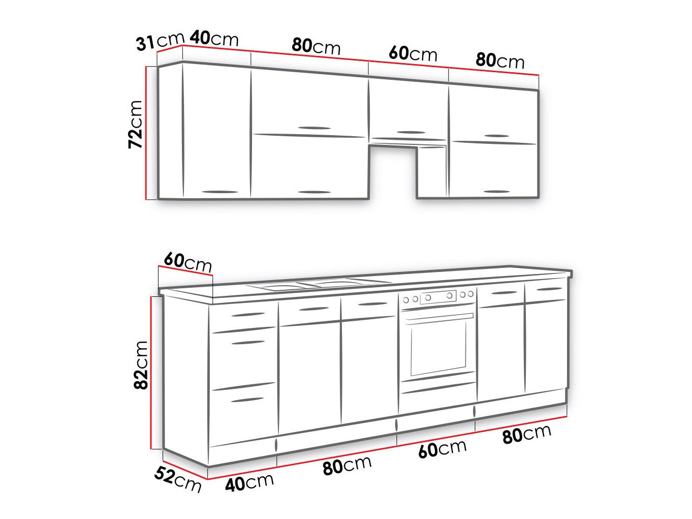 Modulopbygget køkkensæt Wood Dark 128