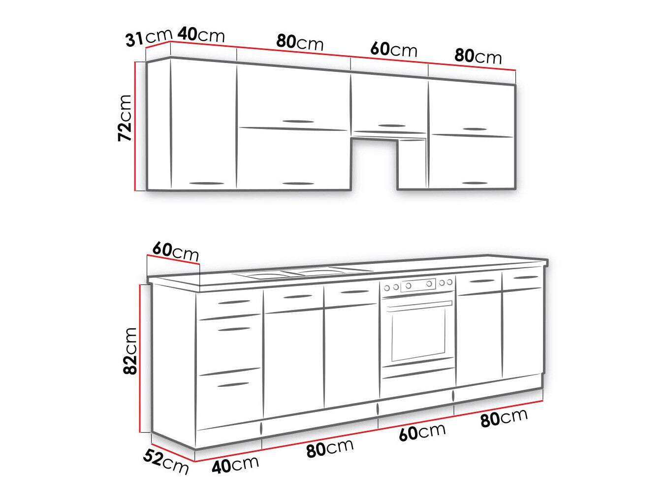 Modulopbygget køkkensæt Wood Dark 128