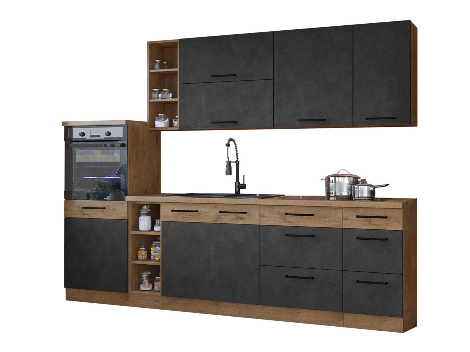 Modulopbygget køkkensæt Wood Grey 137