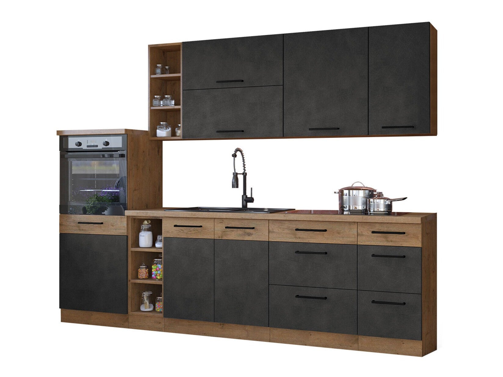 Modulopbygget køkkensæt Wood Grey 137