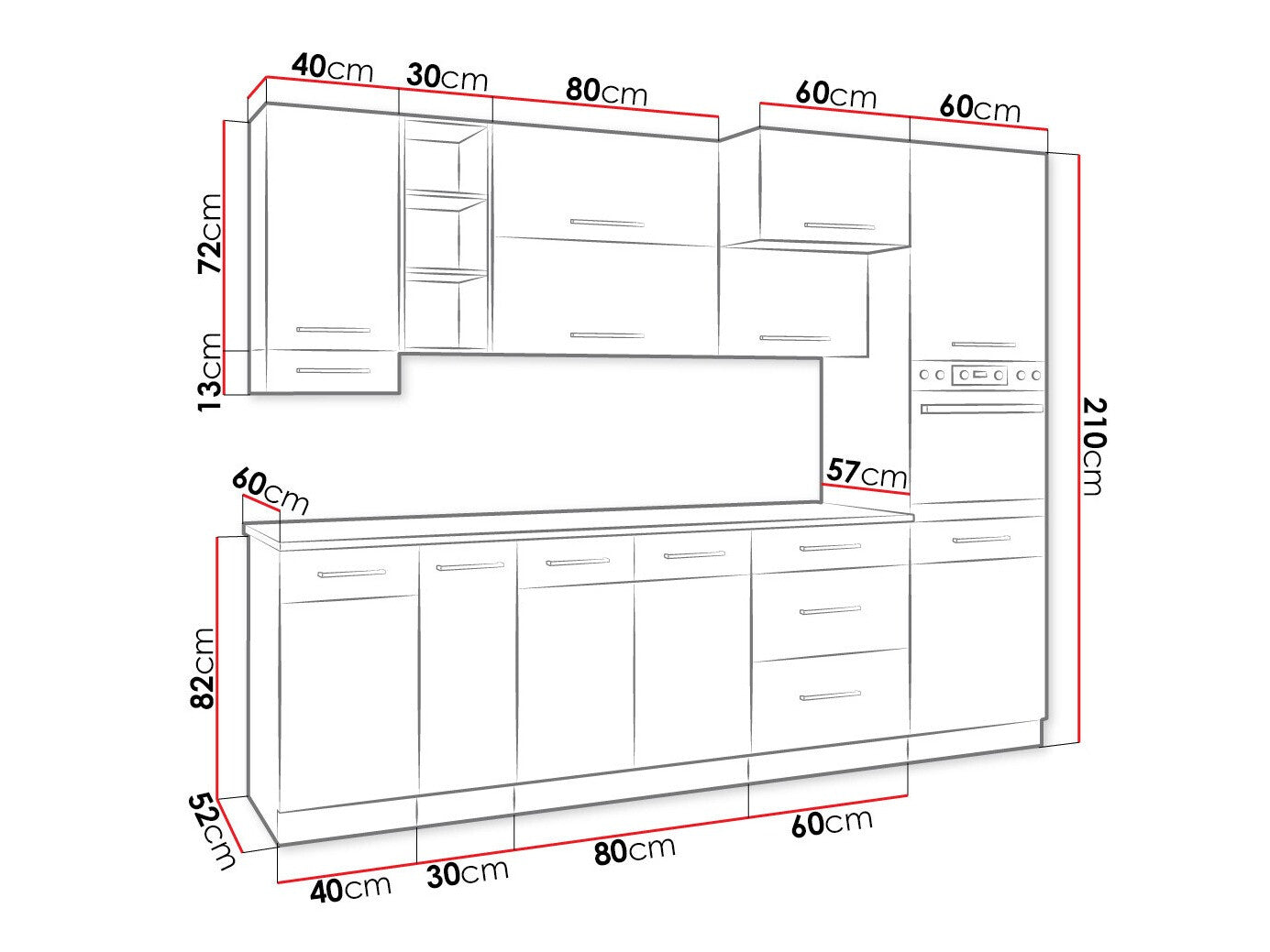 Modulopbygget køkkensæt Wood Grey 136